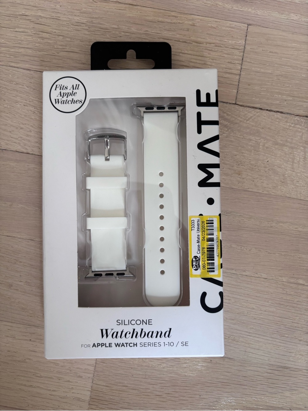 case-mate White Silicone Watchband for Apple Watch Series 1-10 SE NWT